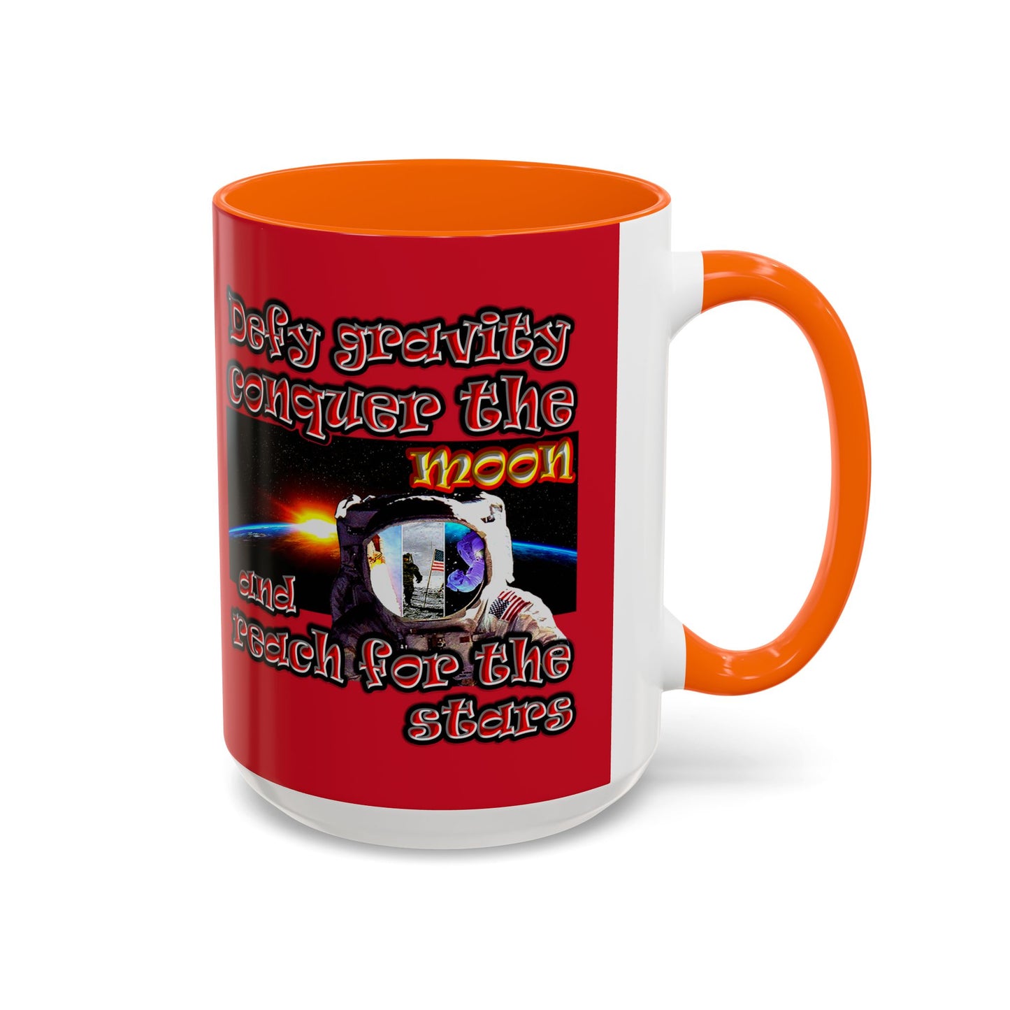defy conquer reach - Accent Mug (dark red)