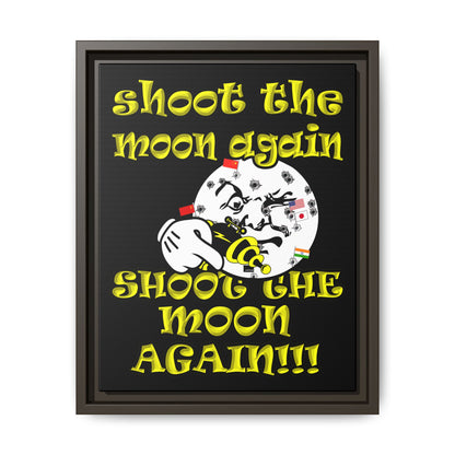 shoot the moon again - framed canvas art (black)