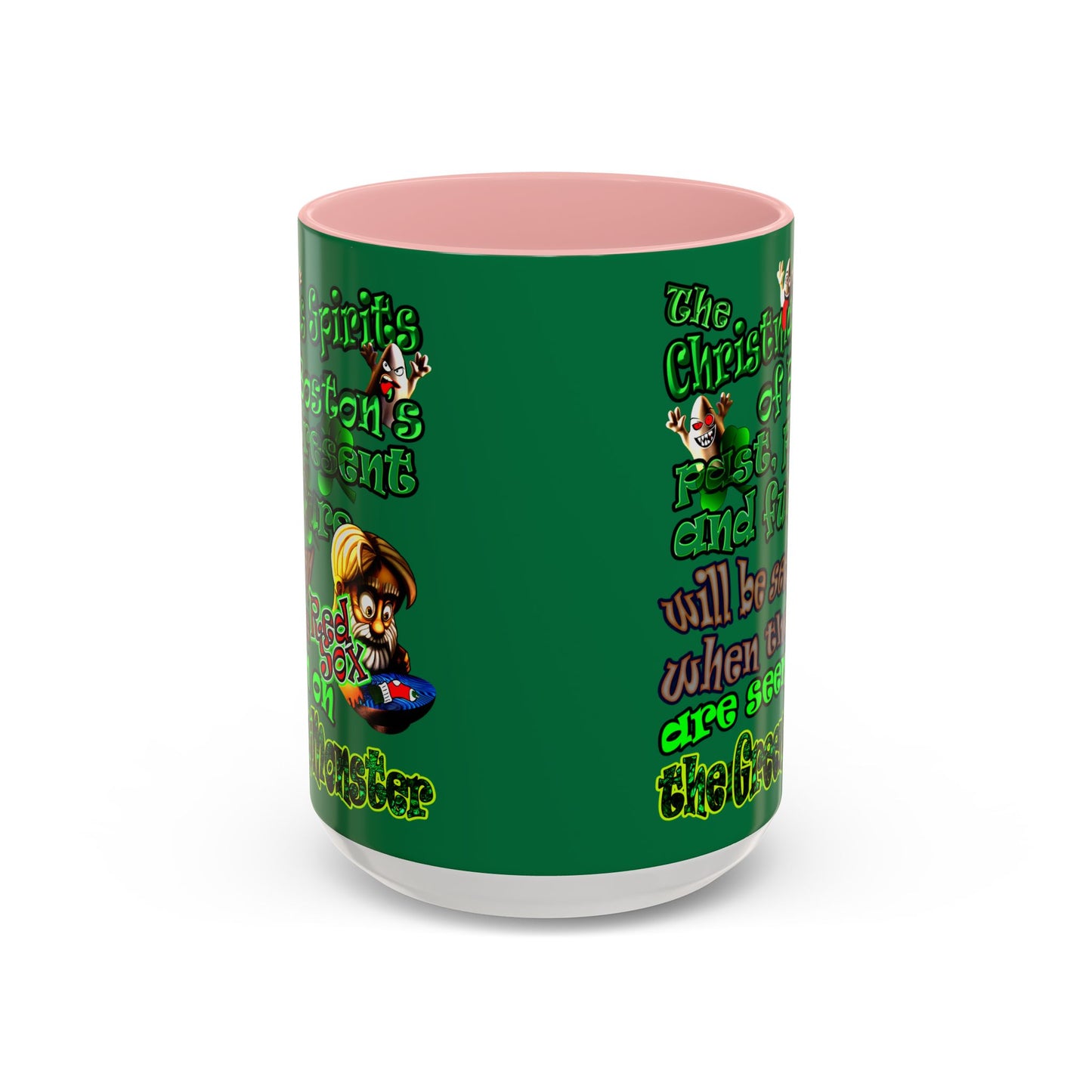 christmas spirits of boston - Accent Mug (dark green)