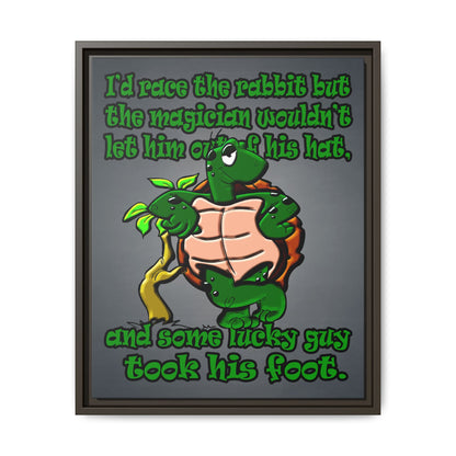 turtle race - framed canvas art (grey-light grey)