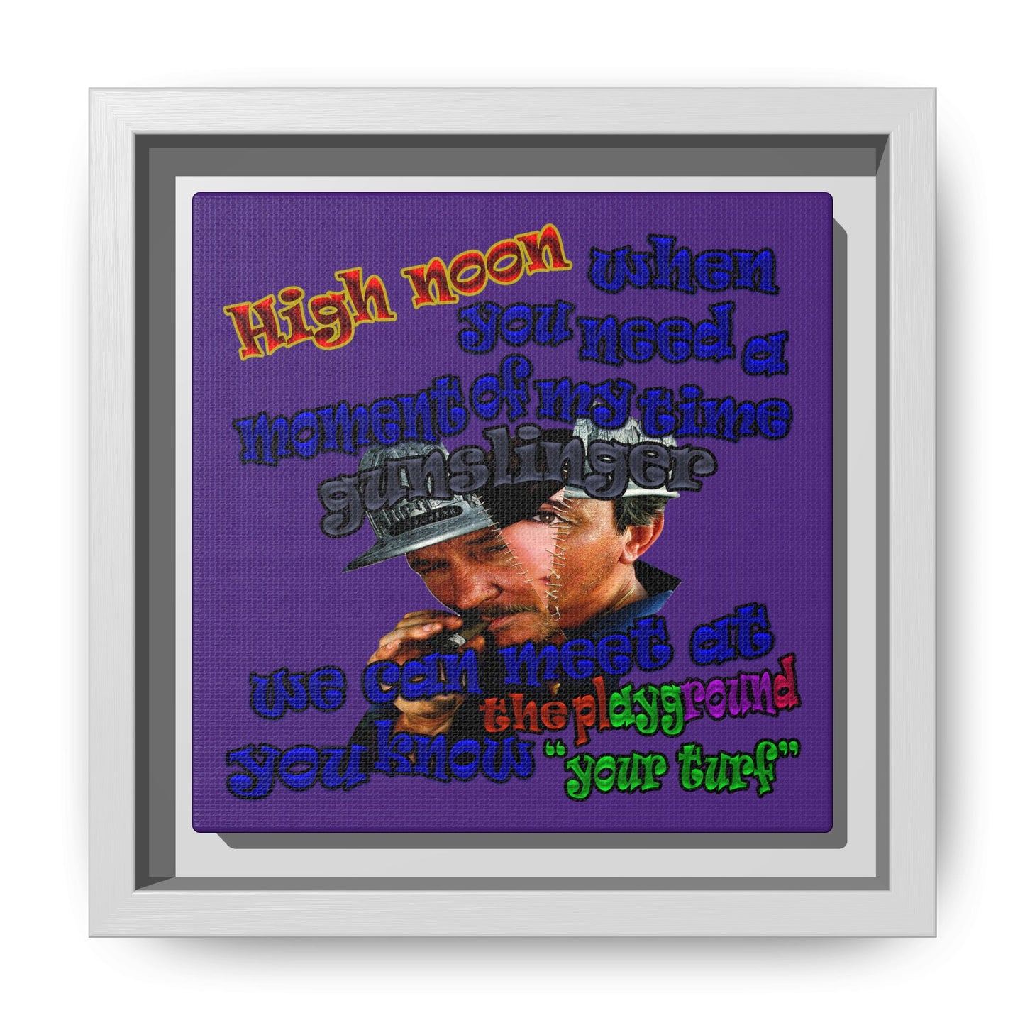 high noon - framed canvas art (purple)