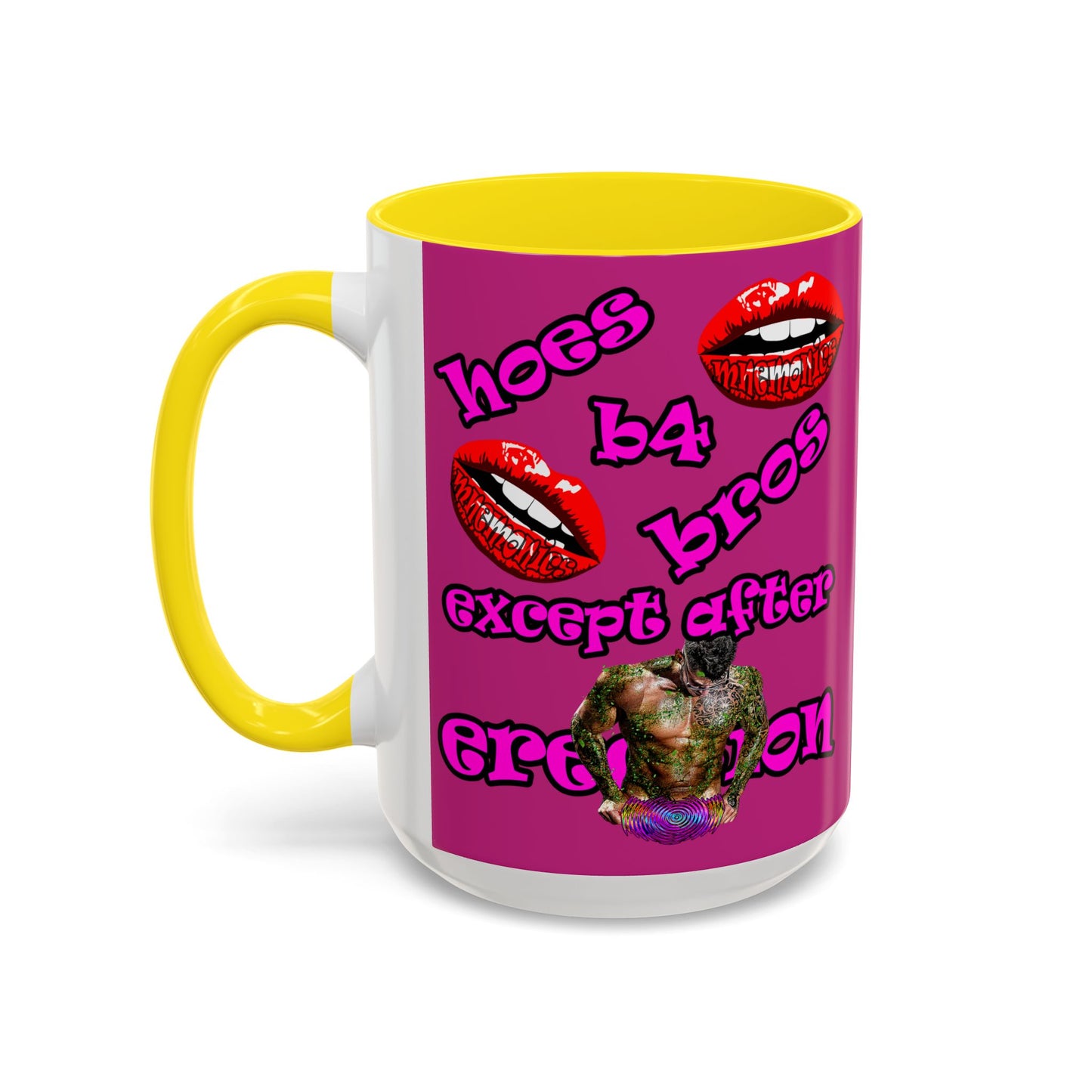 hoes b4 bros - Accent Mug (pink)