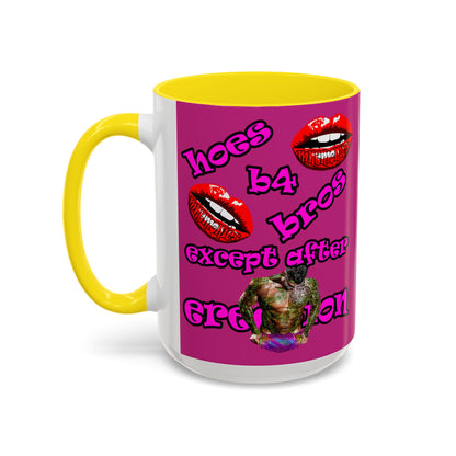 hoes b4 bros - Accent Mug (pink)