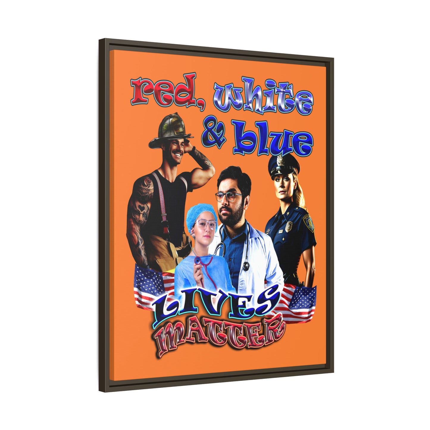 rw&b lives matter - framed canvas art (crusta)