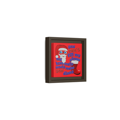 santa's shoes - framed canvas art (red)