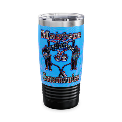 em cee squared - Ringneck Tumbler, 20oz (light blue-purple wave)