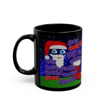 santa's shoes - Black Mug ('snoops' background)