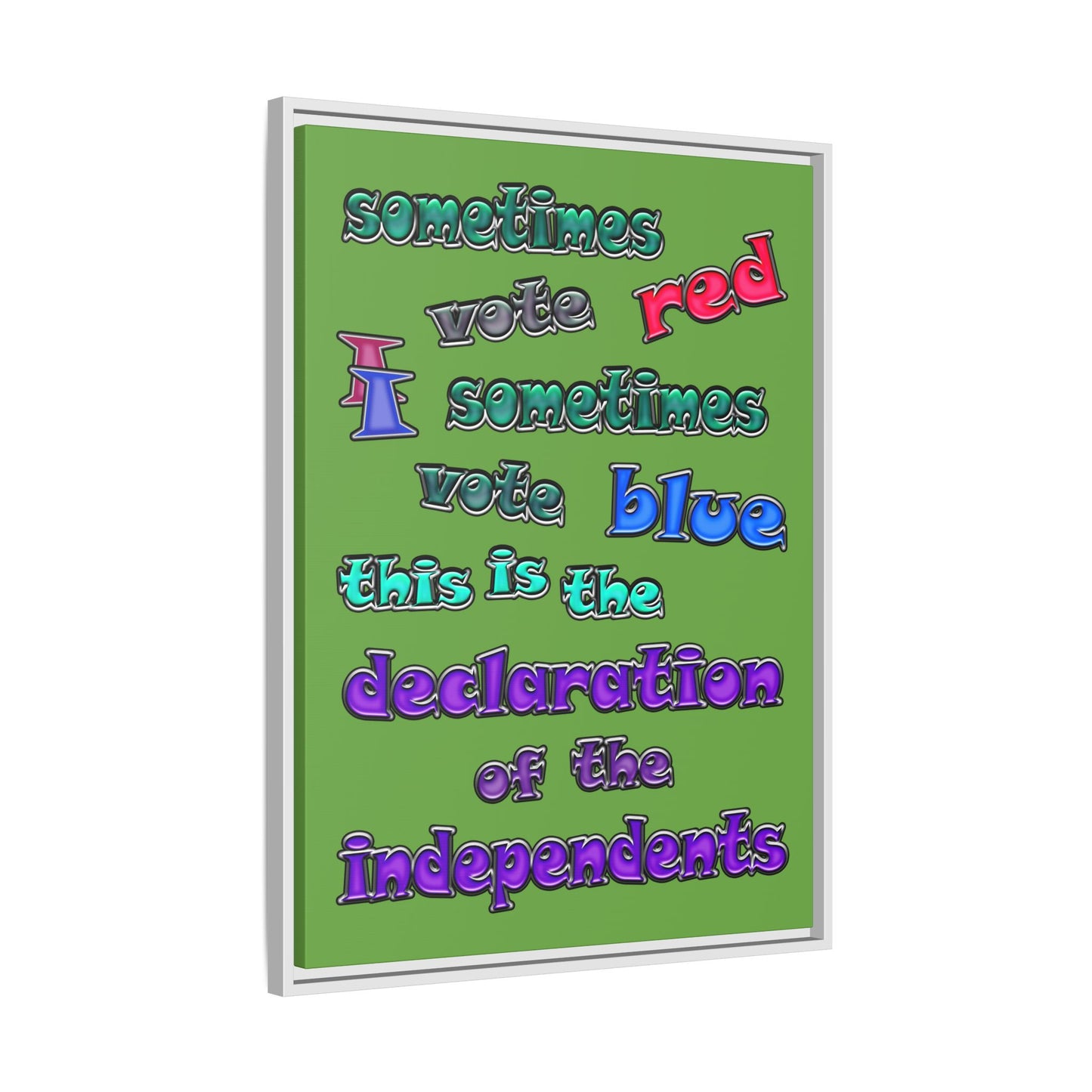 declaration of the independents - framed canvas art (green)