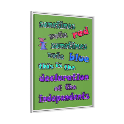 declaration of the independents - framed canvas art (green)