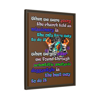 doggystyle - framed canvas art (brown)