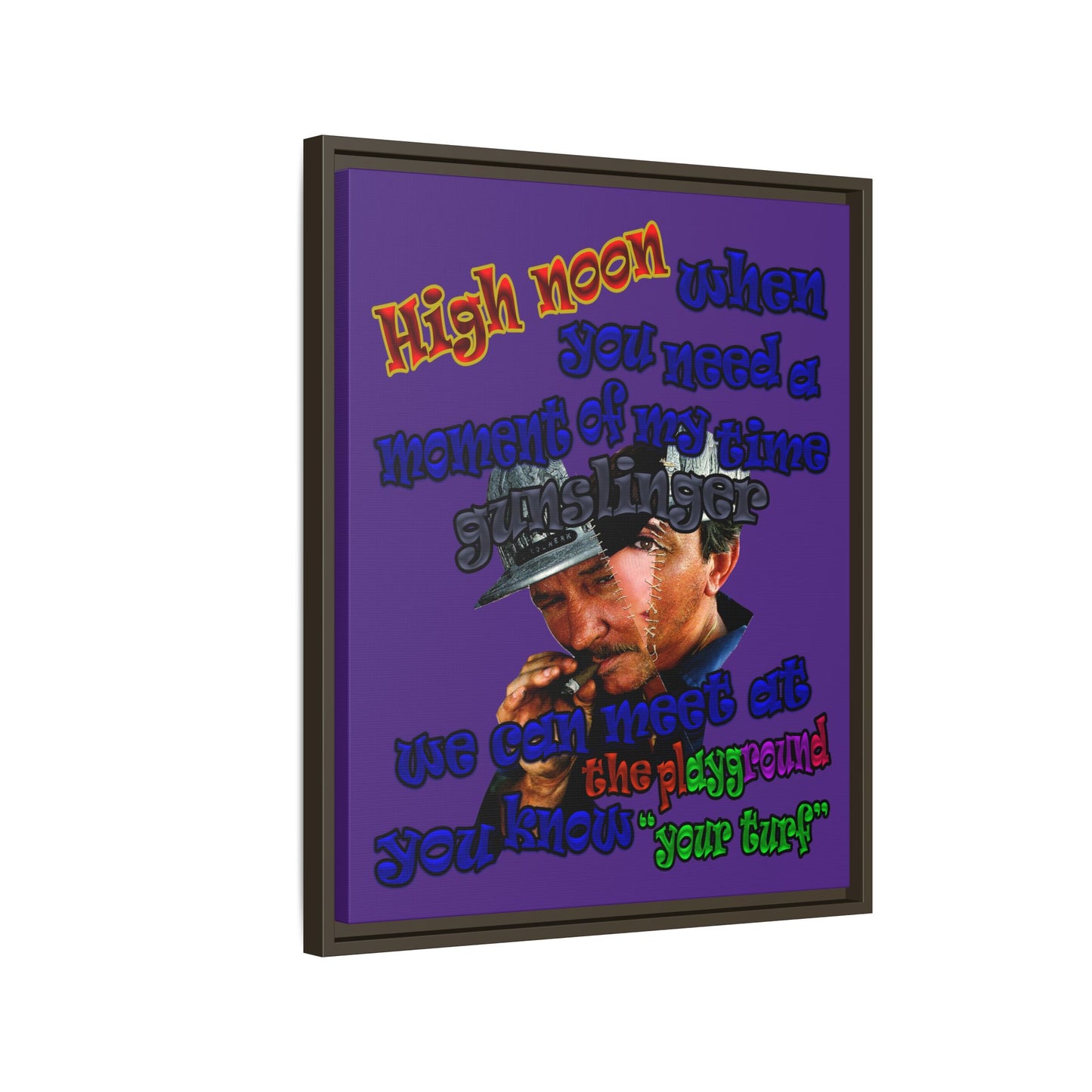 high noon - framed canvas art (purple)