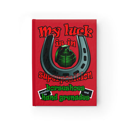 my luck - journal-lined (dark red)