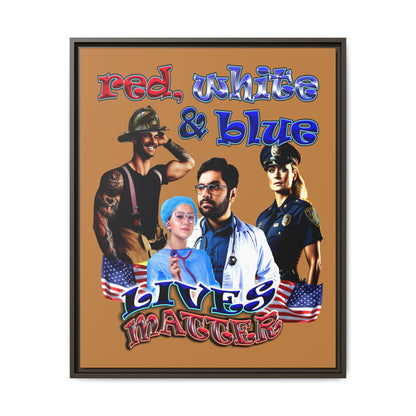 rw&b lives matter - framed canvas art (light brown)