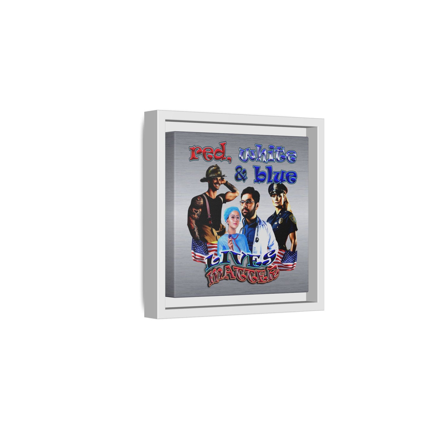 rw&b lives matter - framed canvas art (brushed nickel)