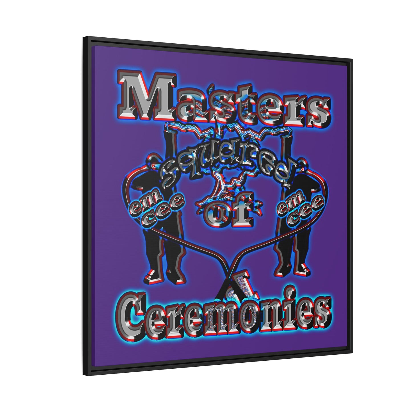 em cee squared - framed canvas art (purple)