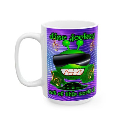 disc jockey - White Mug (purple wave)