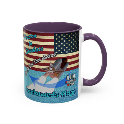 shoot for the stars - Accent Mug (faded blue)