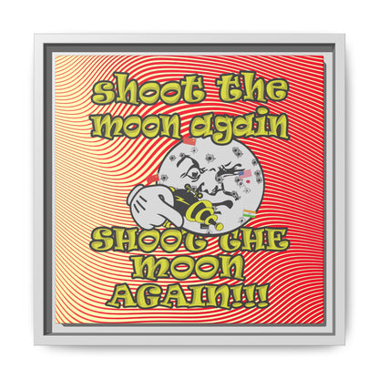 shoot the moon again - framed canvas art (yellow-orange wave)