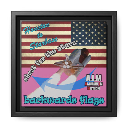 shoot for the stars - framed canvas art (light pink)