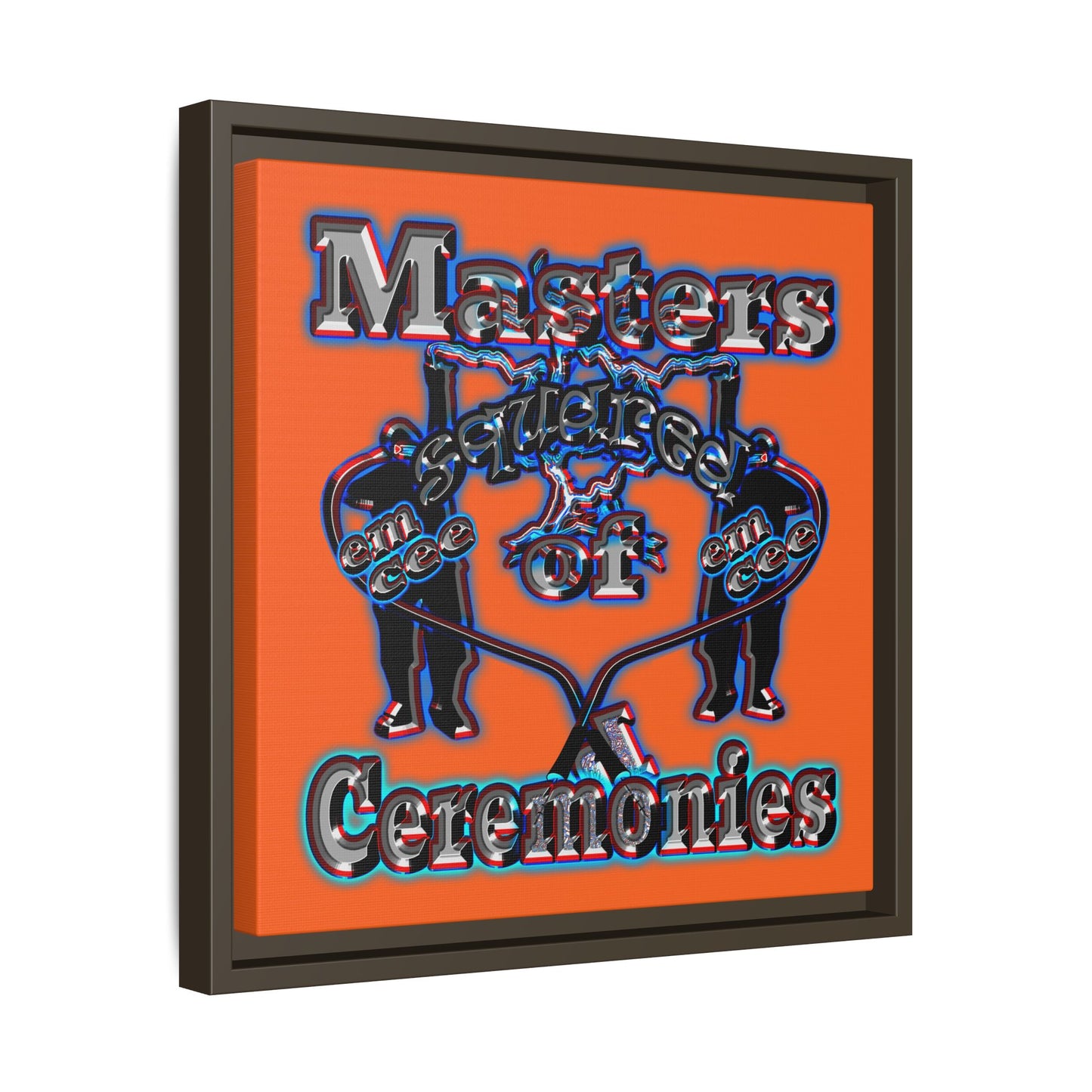 em cee squared - framed canvas art (orange)