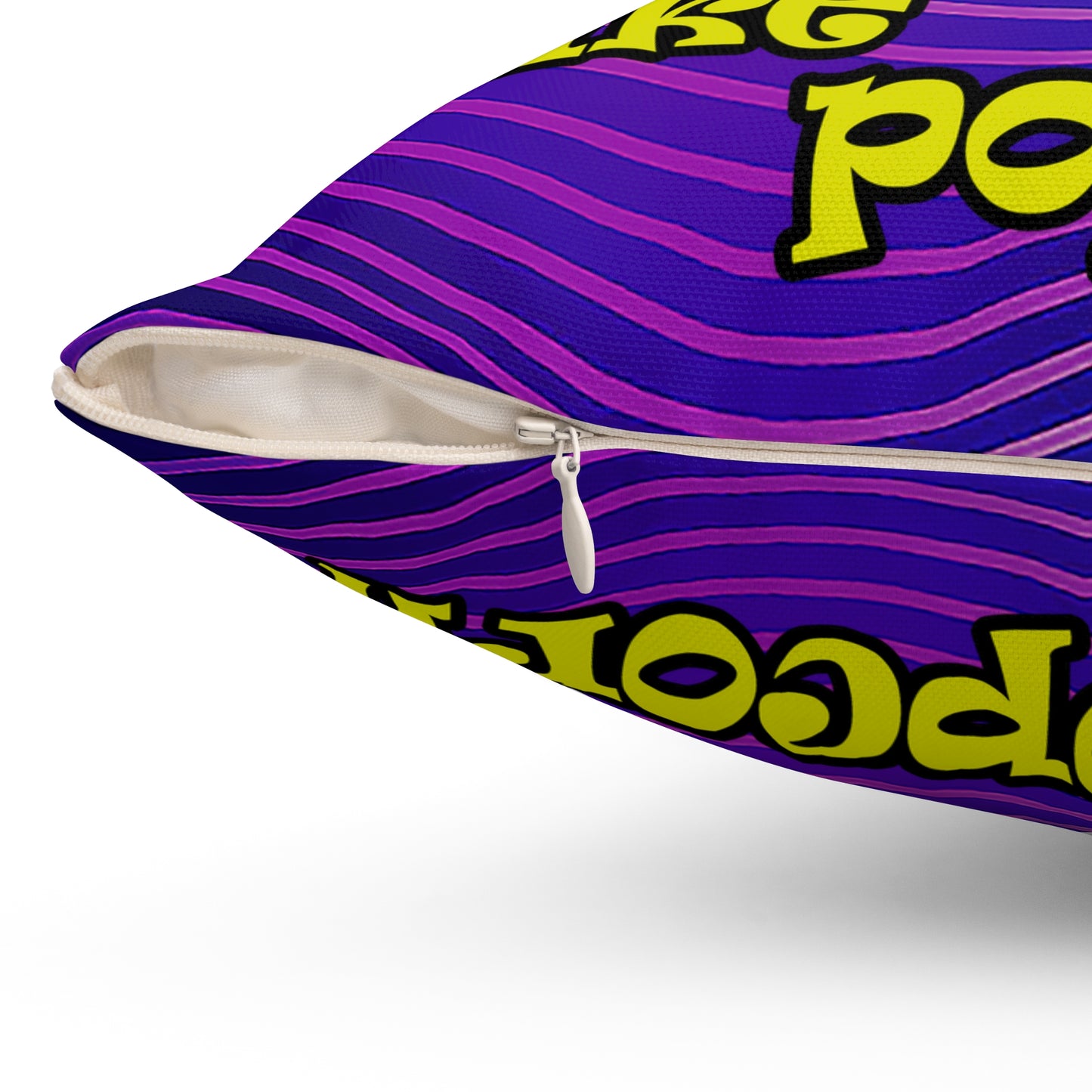 popping like popcorn - Spun Polyester Square Pillow - (purple wave)