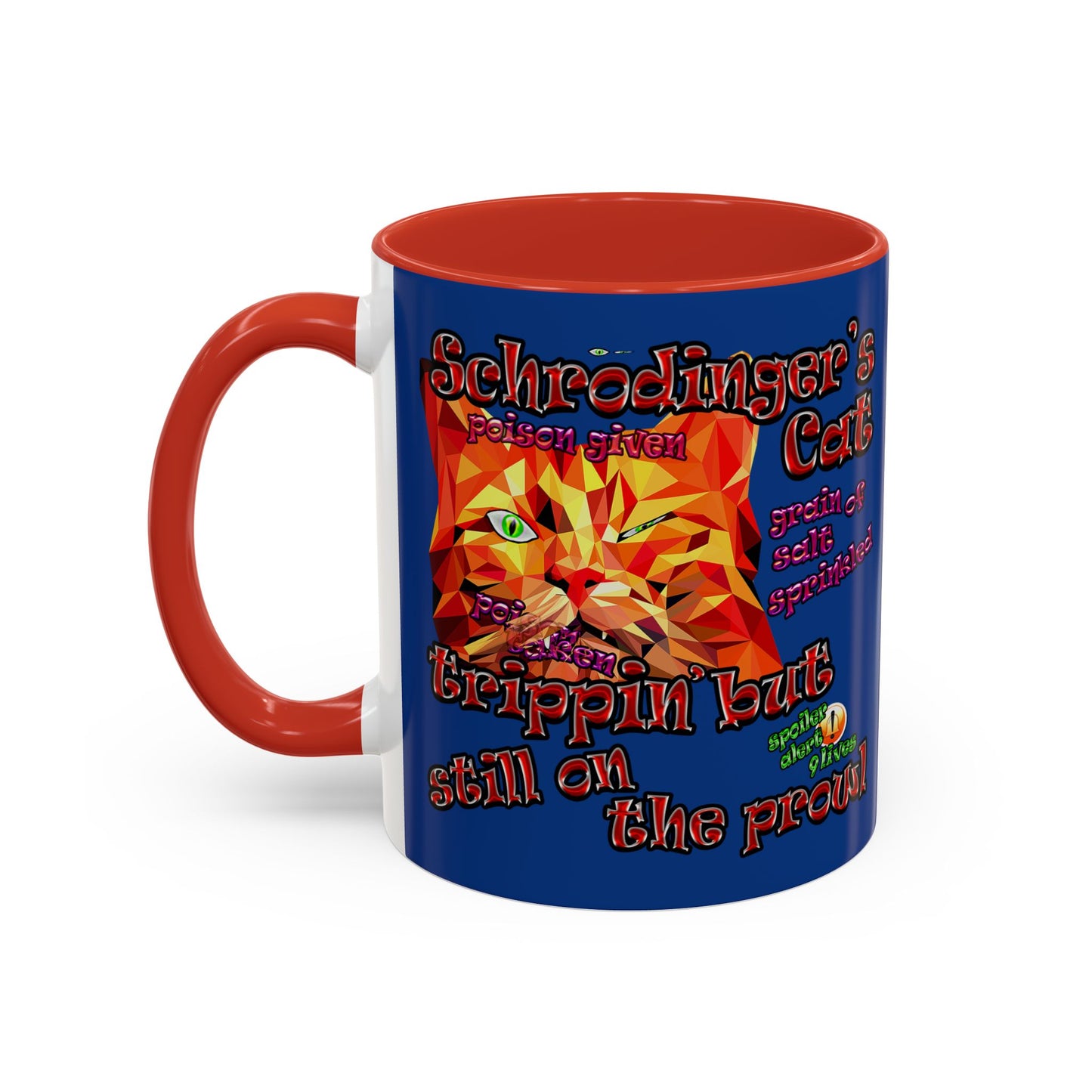 schrodinger's cat - Accent Mug (dark blue)
