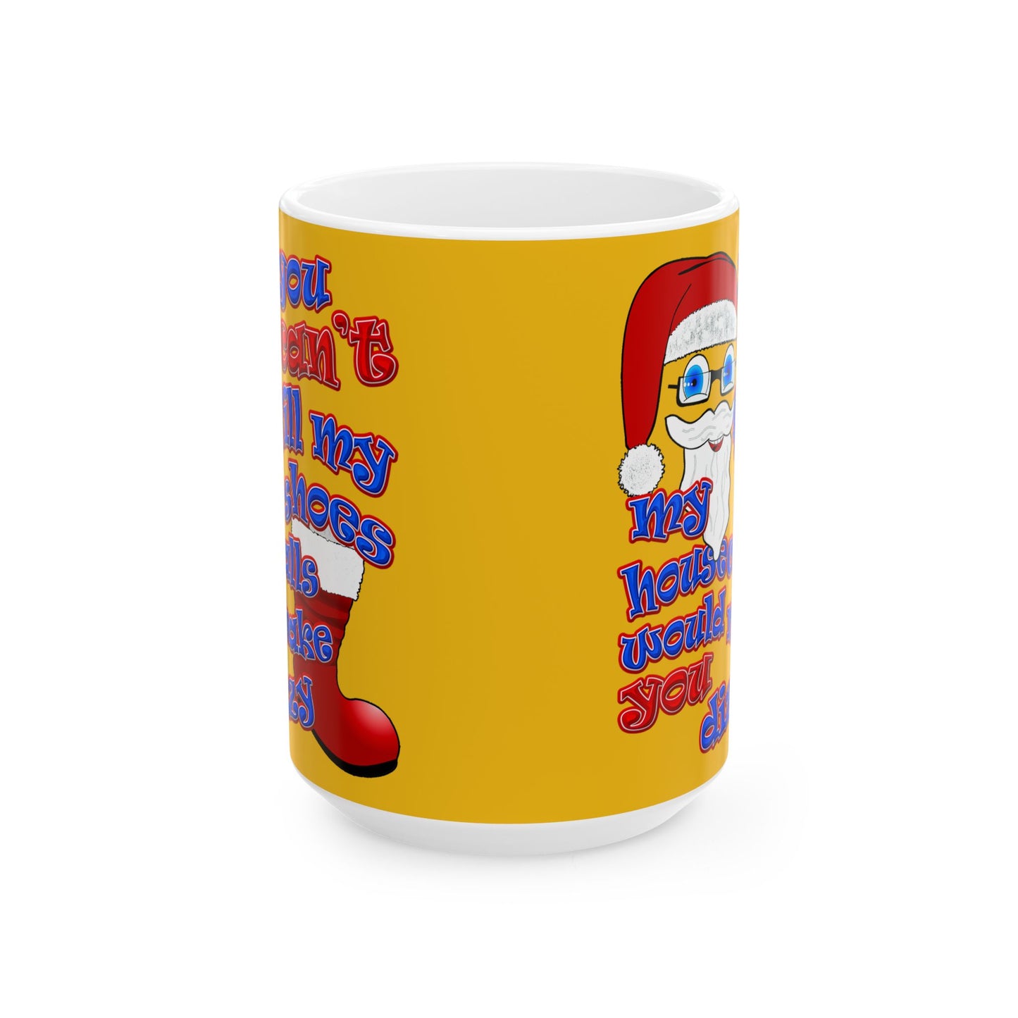 santa's shoes - White Mug (yellow)