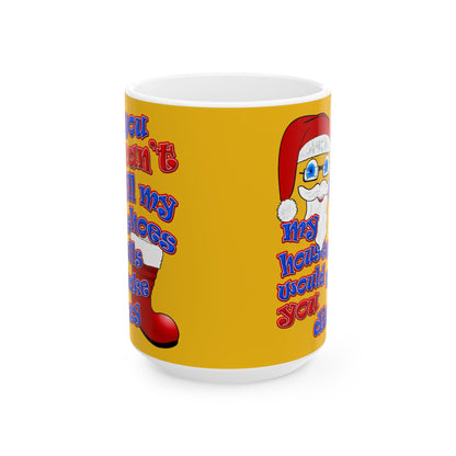 santa's shoes - White Mug (yellow)