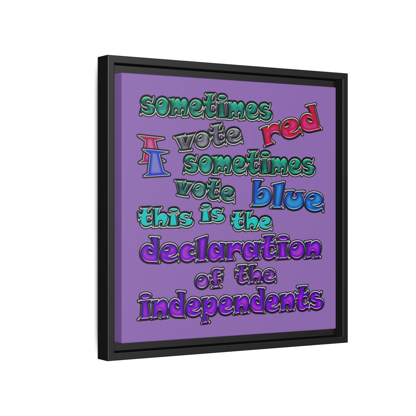 declaration of the independents - framed canvas art (light purple)