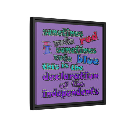 declaration of the independents - framed canvas art (light purple)