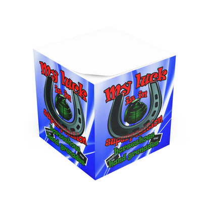 my luck - note cube (blue-white wave)