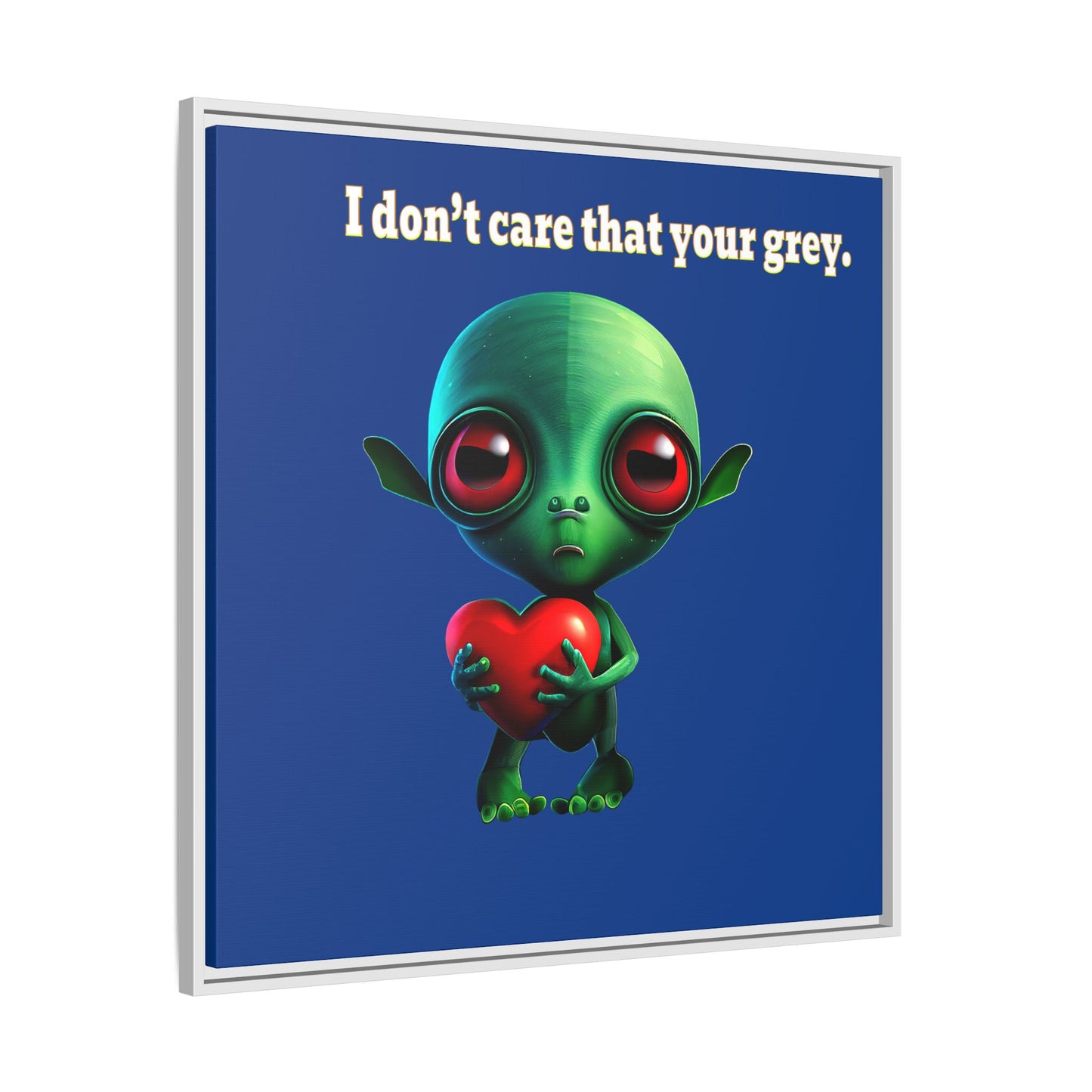 I don't care that your grey - framed canvas art (dark blue)