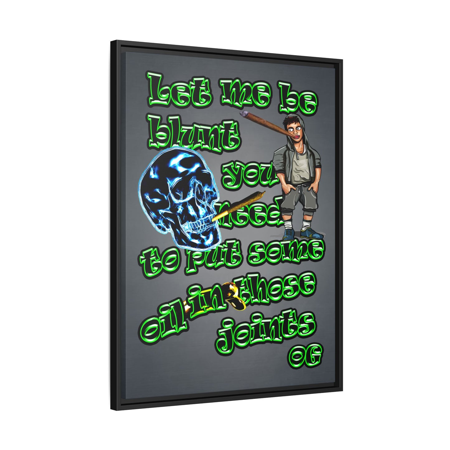 og - framed canvas art (grey-light grey)