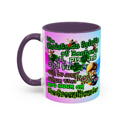 christmas spirits of boston - Accent Mug (light blue-pink wave)