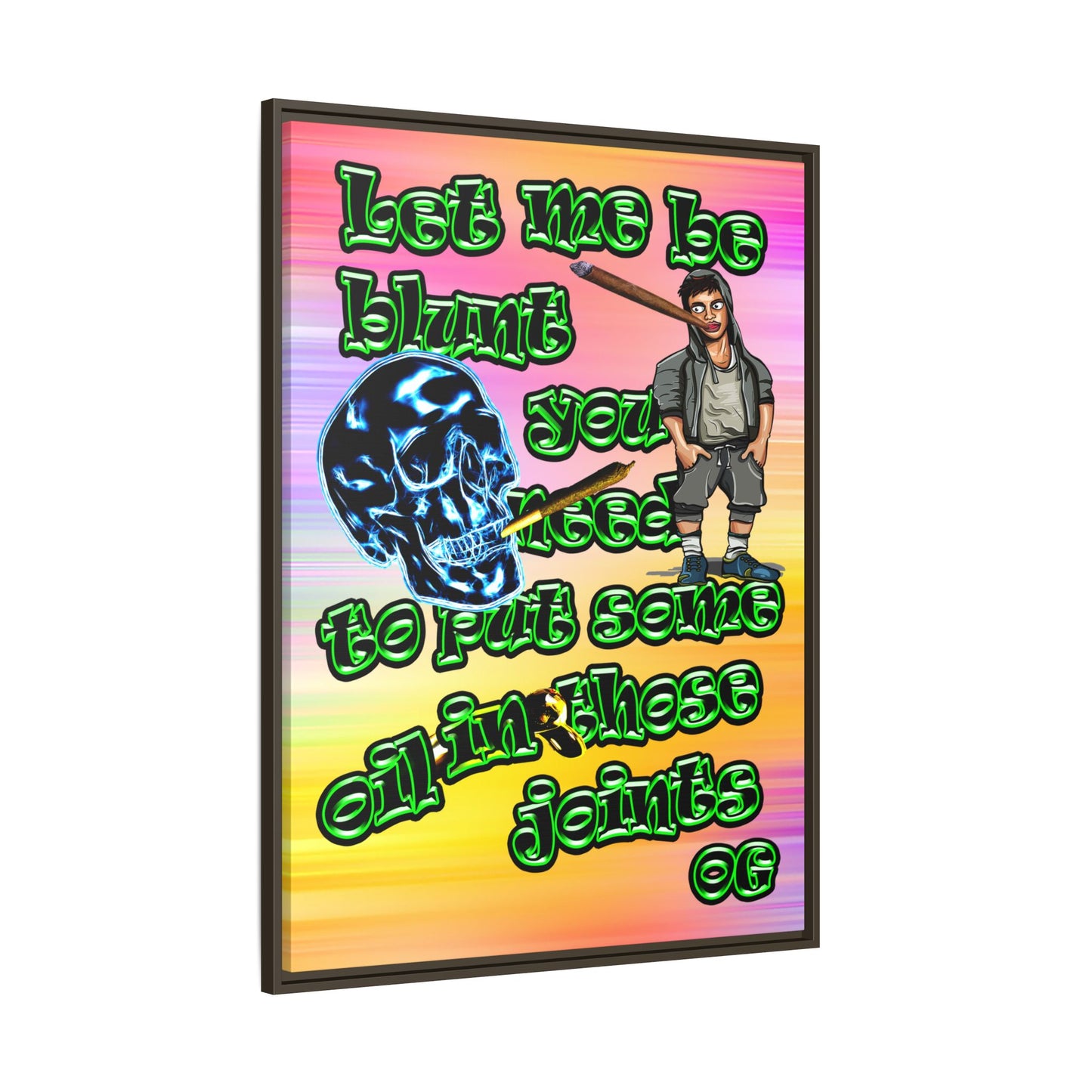 og - framed canvas art (color blur)