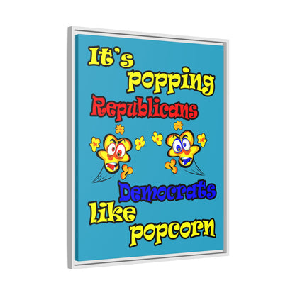 popping like popcorn - framed canvas art (turquoise)