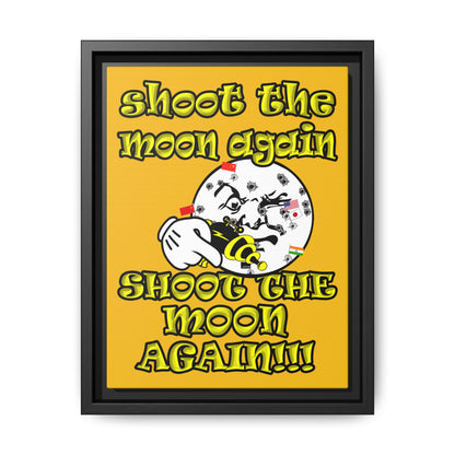 shoot the moon again - framed canvas art (yellow)