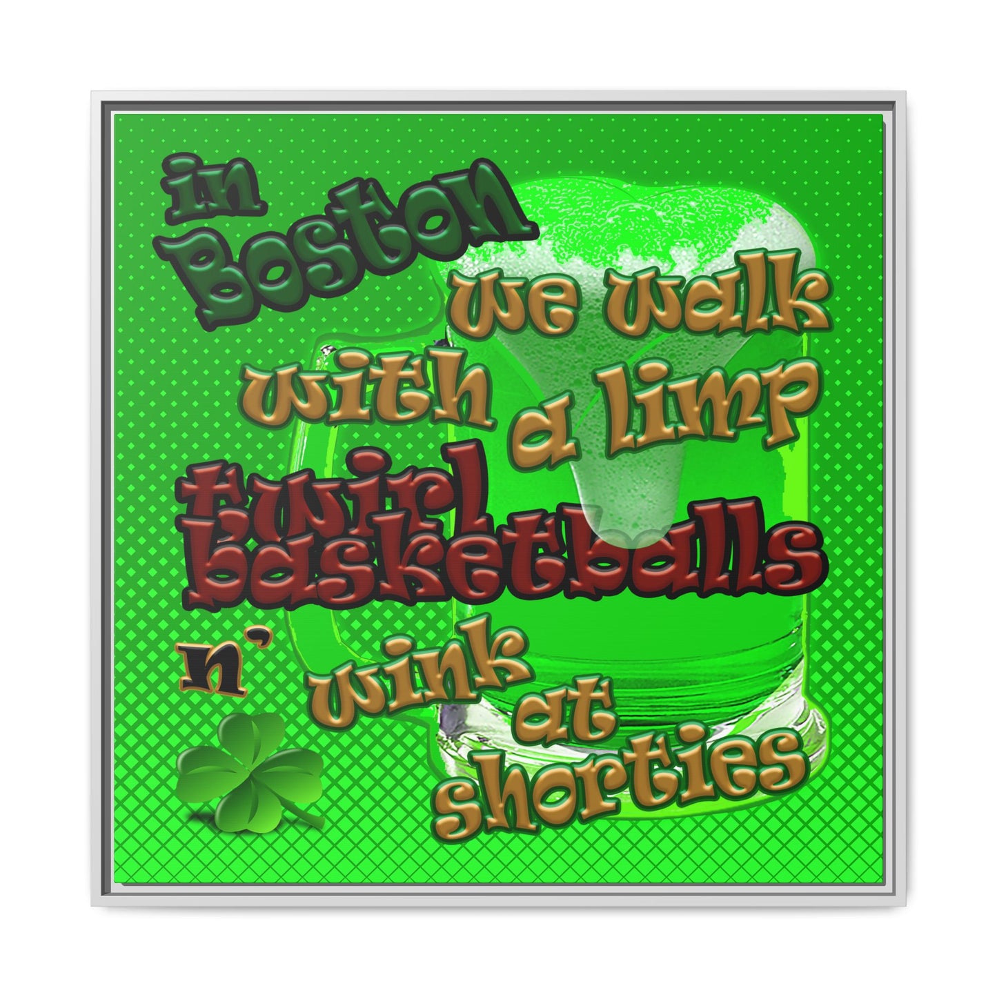 celtics logo - framed canvas art (logo green)