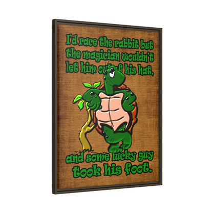 turtle race - framed canvas art (brown papyrus)