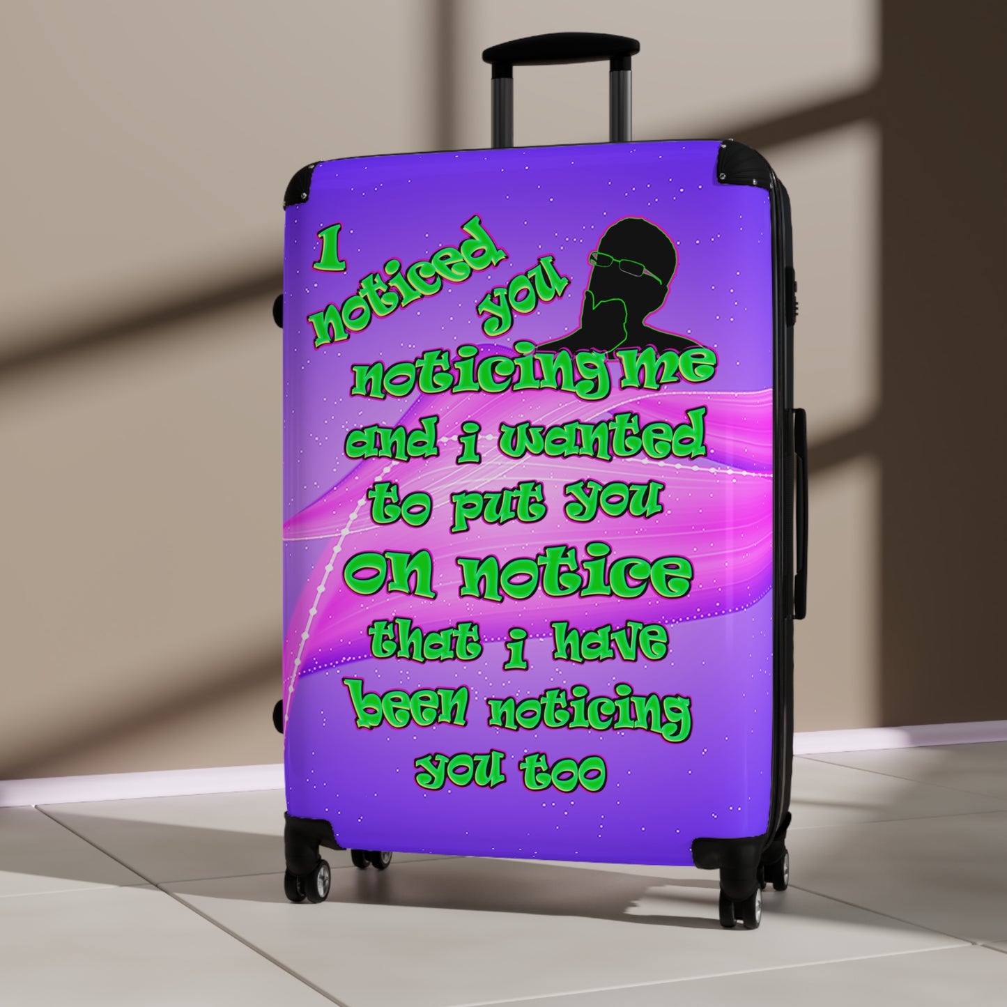 noticed you noticing - Suitcase (purple-pink wave)