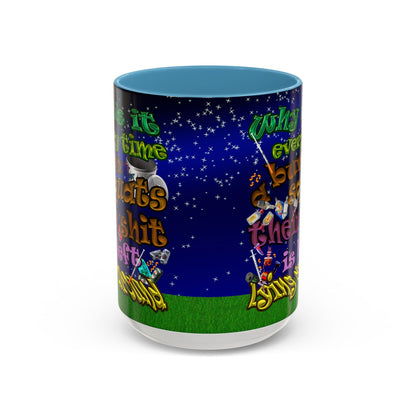 the bum's shit - Accent Mug ('snoops' background)