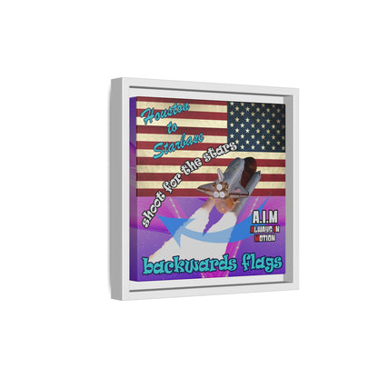 shoot for the stars - framed canvas art (purple-pink wave)
