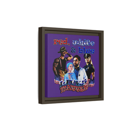 rw&b lives matter - framed canvas art (purple)