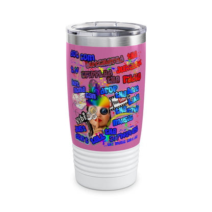 drop the beat - Ringneck Tumbler, 20oz (light pink)