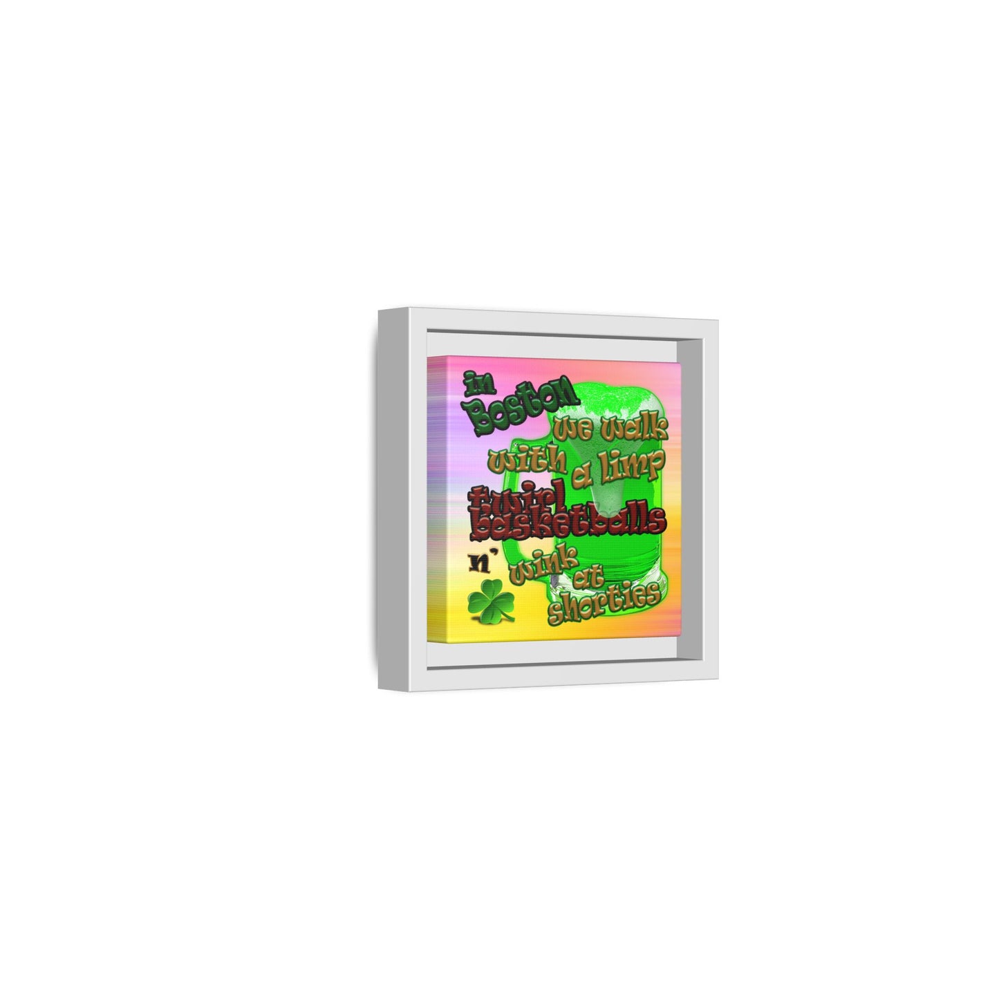 celtics logo - framed canvas art (color blur)