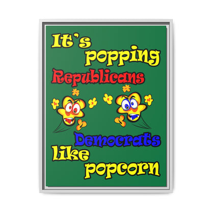 popping like popcorn - framed canvas art (dark green)