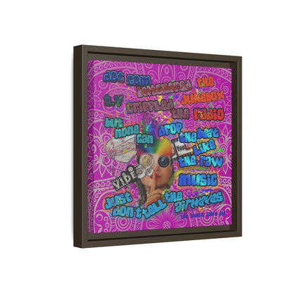 drop the beat - framed canvas art (pink swirl)