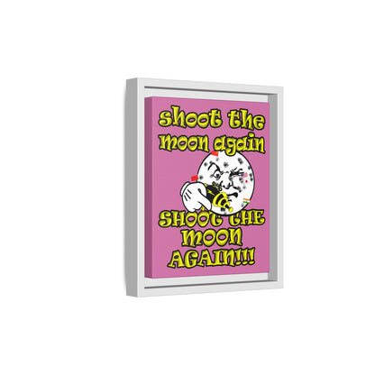 shoot the moon again - framed canvas art (light pink)