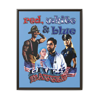 rw&b lives matter - framed canvas art (light blue)