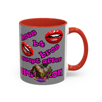 hoes b4 bros - Accent Mug (grey)